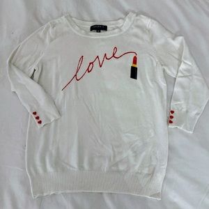 JOSEPH A. Lipstick Love Crewneck 3/4 Sleeve Sweater (Updated)